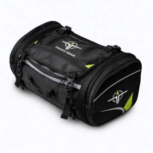 TRAVIX 32L Heavy-Duty Motorcycle Tail Bag – Rugged Rear Seat Luggage for Long Rides & Touring | Water-Resistant Backseat Cargo Bag | Includes Waterproof Rain Cover & Reflective Strips